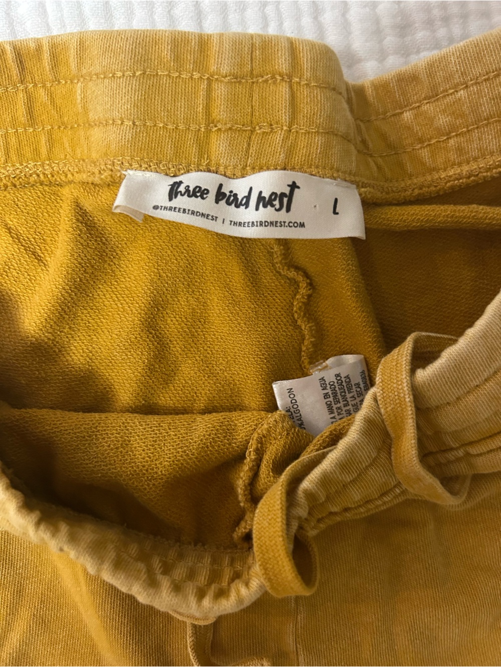 Three Bird Nest Mustard Drawstring Lounge Pants - Picture 2 of 3